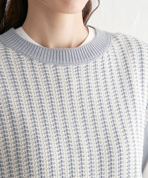 ikka（イッカ）の「サイドリボンニットベスト（ベスト・レディース・ミント/ベージュ/スカイブルー/ブラック・S/M/L）」の16枚目の写真