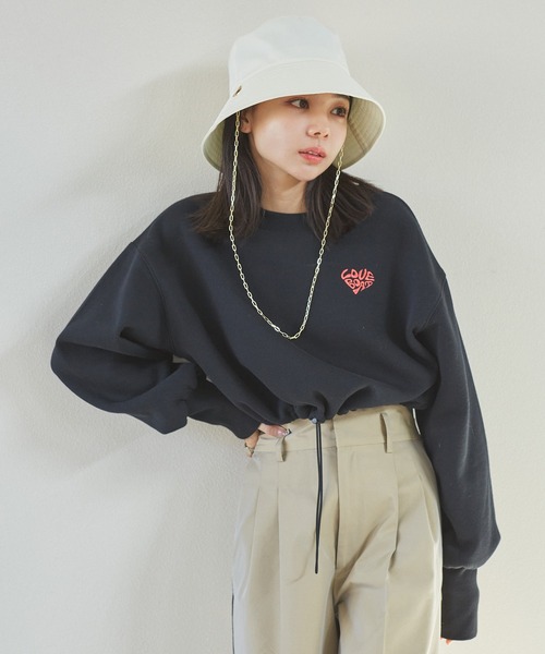 VIS（ビス）の「【吸水速乾】チェーン付つば広バケットハット（ハット・レディース・キナリ/ブラック・FREE）」の16枚目の写真