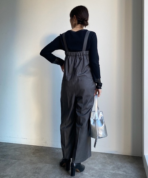 DouDou（ドゥドゥ）の「【WEB限定】ラメチュール切替トップス（Tシャツ/カットソー・レディース・ブラック/ライトグレー/オフホワイト・FREE）」の22枚目の写真