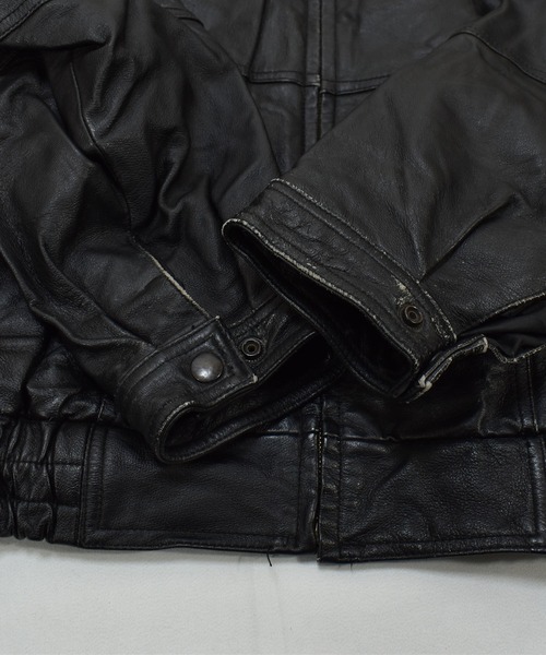 vintageヴィンテージレザージャケットブラック黒Italy製レトロ海外古着 60's ヴィンテージ ラングリッツレザー ライダースジャケット