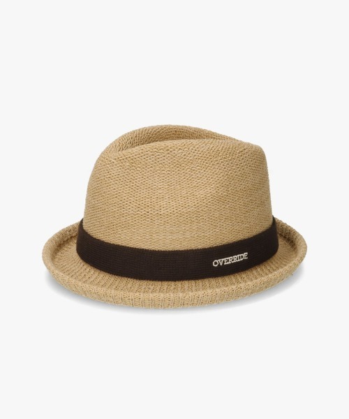 OVERRIDE（オーバーライド）の「OVERRIDE PAPER KNIT FEDORA / オーバーライド（ハット・メンズ・ブラウン/ホワイト/ベージュ/ブラック・62cm/58cm）」の4枚目の写真