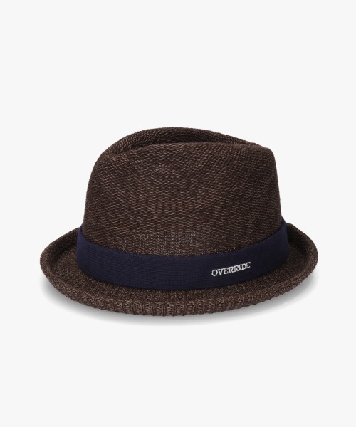 OVERRIDE（オーバーライド）の「OVERRIDE PAPER KNIT FEDORA / オーバーライド（ハット・メンズ・ブラウン/ホワイト/ベージュ/ブラック・62cm/58cm）」の3枚目の写真
