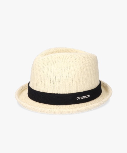 OVERRIDE（オーバーライド）の「OVERRIDE PAPER KNIT FEDORA / オーバーライド（ハット・メンズ・ブラウン/ホワイト/ベージュ/ブラック・62cm/58cm）」の5枚目の写真