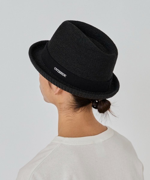 OVERRIDE（オーバーライド）の「OVERRIDE PAPER KNIT FEDORA / オーバーライド（ハット・メンズ・ブラウン/ホワイト/ベージュ/ブラック・62cm/58cm）」の12枚目の写真