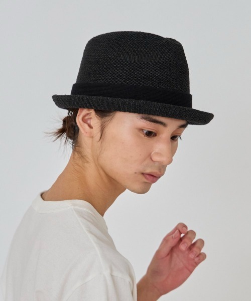 OVERRIDE（オーバーライド）の「OVERRIDE PAPER KNIT FEDORA / オーバーライド（ハット・メンズ・ブラウン/ホワイト/ベージュ/ブラック・62cm/58cm）」の13枚目の写真