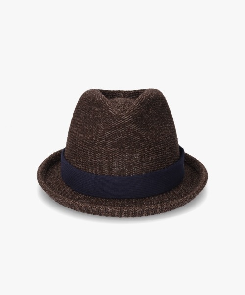 OVERRIDE（オーバーライド）の「OVERRIDE PAPER KNIT FEDORA / オーバーライド（ハット・メンズ・ブラウン/ホワイト/ベージュ/ブラック・62cm/58cm）」の15枚目の写真