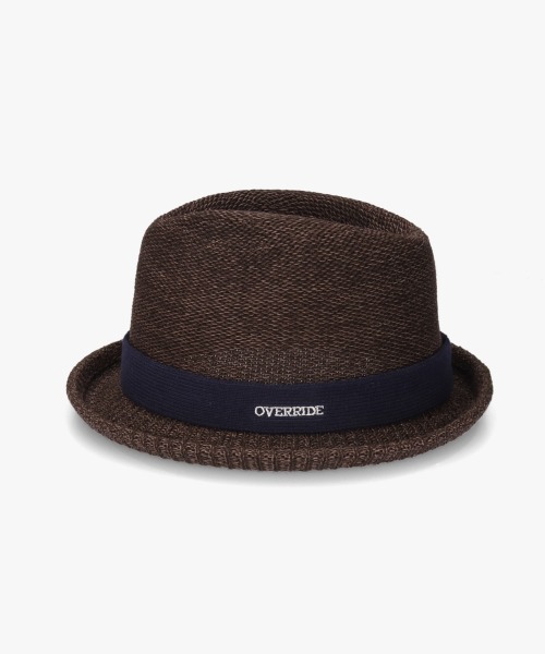 OVERRIDE（オーバーライド）の「OVERRIDE PAPER KNIT FEDORA / オーバーライド（ハット・メンズ・ブラウン/ホワイト/ベージュ/ブラック・62cm/58cm）」の16枚目の写真