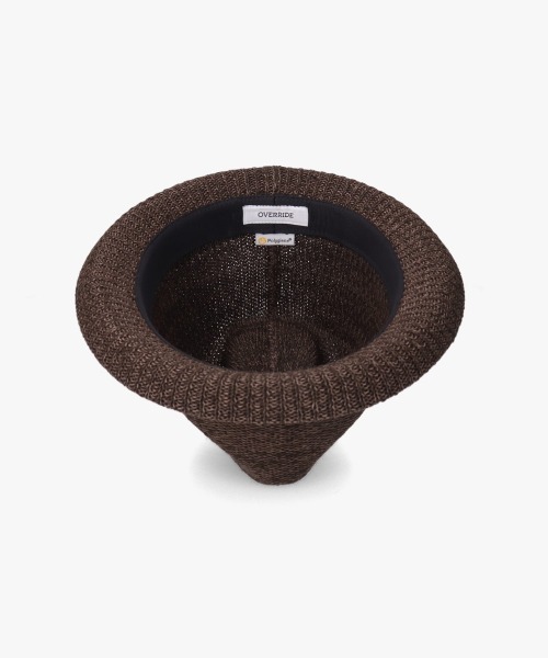 OVERRIDE（オーバーライド）の「OVERRIDE PAPER KNIT FEDORA / オーバーライド（ハット・メンズ・ブラウン/ホワイト/ベージュ/ブラック・62cm/58cm）」の20枚目の写真