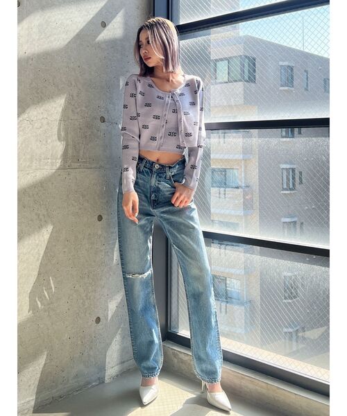 GYDA(ジェイダ)の「Symmetry GYDA PATTERNアンサンブルニット(ニット/セーター・レディース・パープル/ブラック/オフホワイト・FREE)」の17枚目の写真