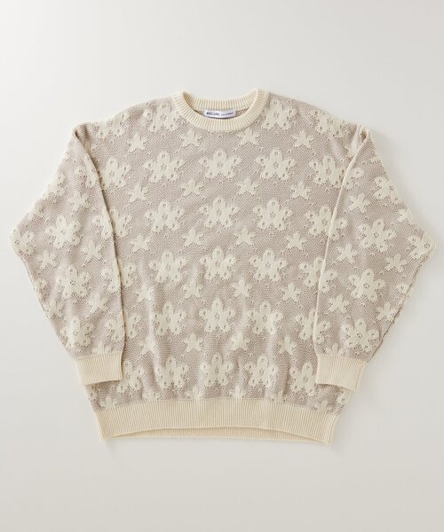 JOURNAL STANDARD relume(ジャーナルスタンダード レリューム)の「CALIFORNIA アモルファス ジャガードクルーネックニット(ニット/セーター・メンズ・ブラック/アイボリー/グリーン/ネイビー・MEDIUM/LARGE)」の20枚目の写真