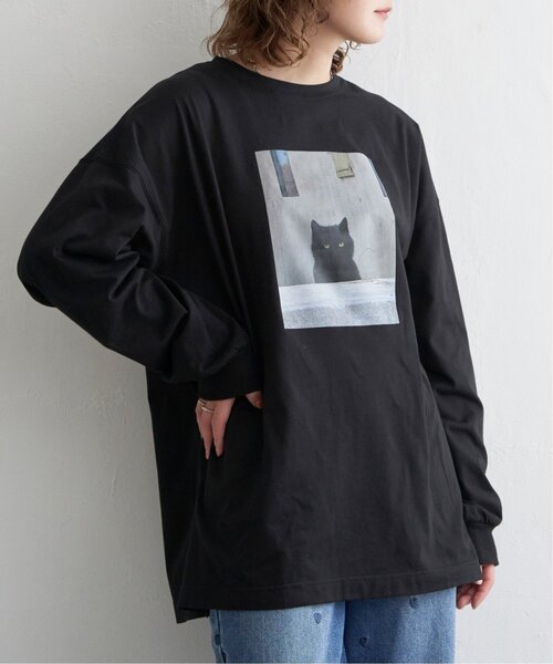 Argue Culture キャットプリントTシャツ ロンT ゆったりC2530772 セール】キャットプリントロンTシャツ（Tシャツ/カットソー