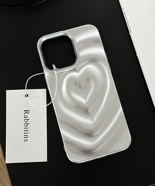 シルバーハート ぷっくり スマホケース 15 16 iPhoneケース 立体的