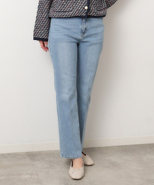 OPAQUE.CLIP（オペークドットクリップ）の「◆ストレッチセミフレアデニム／オーガニックコットン混【洗濯機洗い可】（デニムパンツ・レディース・ライトブルー/ブルー/ネイビー・40/38/36/34/42）」の8枚目の写真