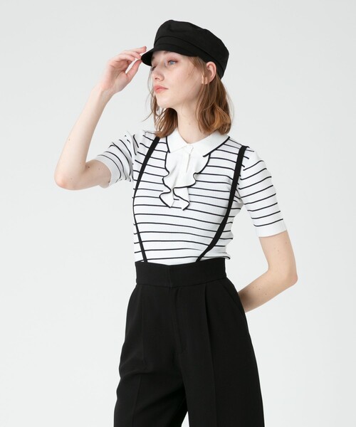 セール】【LOULOU WILLOUGHBY】リブポロニット（ニット/セーター