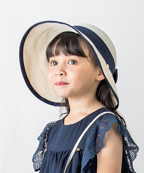 Tartine et Chocolat(タルティーヌエショコラ)の「リボン付きペーパーブレードハット(52~56cm)(ハット・キッズ・ホワイト・56cm/52cm/54cm)」の6枚目の写真