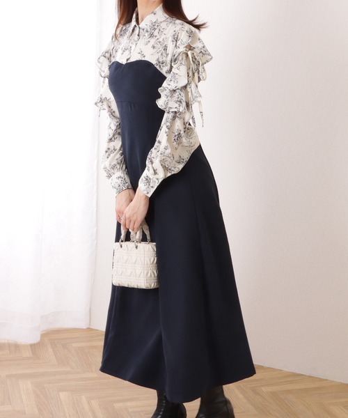 Lace Ladies（レースレディース）の「フリル付き カットアウト ドッキング シャツ ワンピース（ワンピース・レディース・ネイビー/ブラウン・S/FREE）」の20枚目の写真