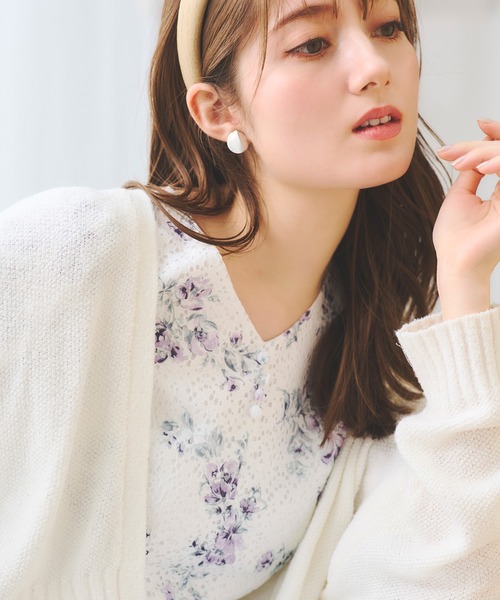 LAISSE PASSE(レッセパッセ)の「ゆるカーディガン(カーディガン/ボレロ・レディース・アイボリー/スモークピンク/ライトグレー・MEDIUM)」の4枚目の写真