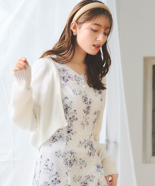 LAISSE PASSE(レッセパッセ)の「ゆるカーディガン(カーディガン/ボレロ・レディース・アイボリー/スモークピンク/ライトグレー・MEDIUM)」の5枚目の写真