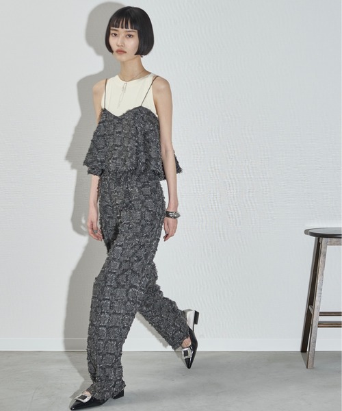 THE YOn（ザヨン）の「フリンジジャガードイージータックパンツ（その他パンツ・レディース・ナチュラル/ブラックミックス/ライム・FREE）」の20枚目の写真