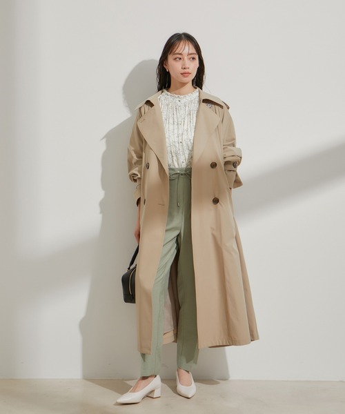 VIS(ビス)の「【前後2WAY】割繊サテンフリルスリーブブラウス【接触冷感・洗える】(シャツ/ブラウス・レディース・オフホワイト/ホワイト系その他5/ライトグリーン/ブルー系その他・FREE)」の20枚目の写真