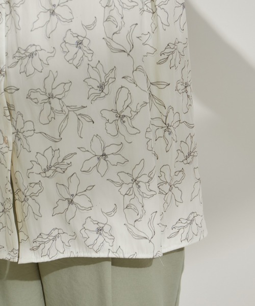 VIS(ビス)の「【前後2WAY】割繊サテンフリルスリーブブラウス【接触冷感・洗える】(シャツ/ブラウス・レディース・オフホワイト/ホワイト系その他5/ライトグリーン/ブルー系その他・FREE)」の14枚目の写真