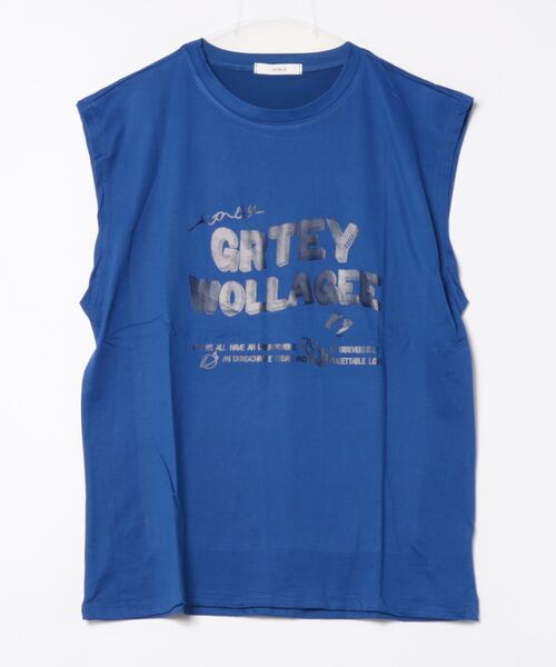 NOWLE(ノウル)の「【NOWLE】ルーズシルエット フロントロゴ ノースリーブ Tシャツ(タンクトップ・メンズ・ブルー/ホワイト/ブラック・LARGE/MEDIUM)」の15枚目の写真