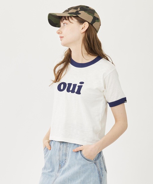 MILKFED.（ミルクフェド）の「OUI SLAB COMPACT S/S RINGER TEE（Tシャツ/カットソー・レディース・ネイビー/ホワイト/ブラウン/レッド・S/M）」の5枚目の写真