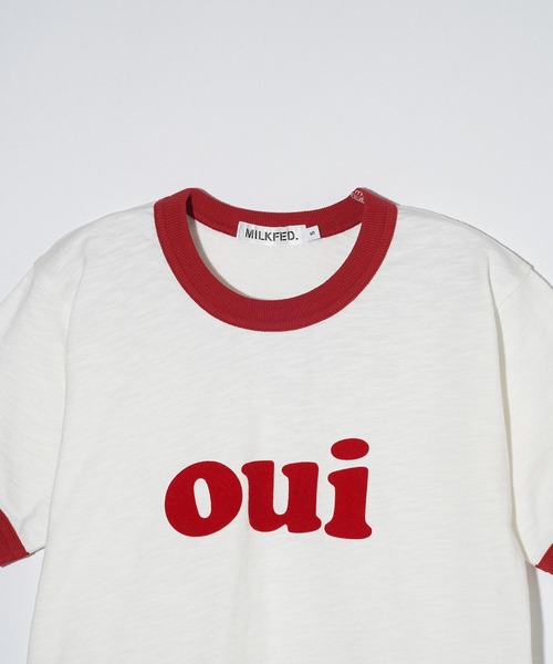 MILKFED.（ミルクフェド）の「OUI SLAB COMPACT S/S RINGER TEE（Tシャツ/カットソー・レディース・ネイビー/ホワイト/ブラウン/レッド・S/M）」の9枚目の写真