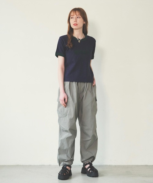 MILKFED.（ミルクフェド）の「OUI SLAB COMPACT S/S RINGER TEE（Tシャツ/カットソー・レディース・ネイビー/ホワイト/ブラウン/レッド・S/M）」の16枚目の写真