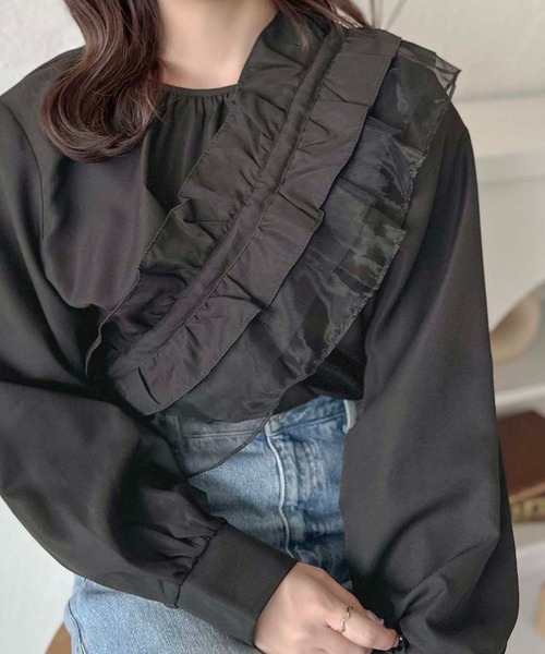 apres jour clair(アプレジュールクレア)の「【apres jour clair】マルチWAYブラウス【ZOZOTOWN限定アイテム】(シャツ/ブラウス・レディース・オフホワイト/ブラック・フリー/X-LARGE)」の3枚目の写真