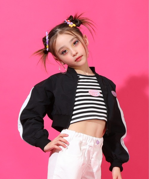 BABYDOLL(ベビードール)の「ショート ジャケット 9348K(ジャージ・キッズ・ブラック/ホワイト・90cm/100cm/120cm/130cm/140cm/110cm)」の4枚目の写真