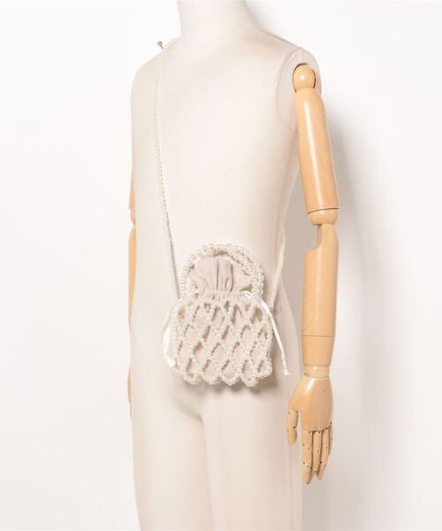 LADY LIKE（レディライク）の「パールデザイン巾着付きミニバック（ハンドバッグ・レディース・ホワイト・F）」の11枚目の写真