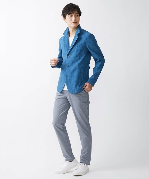 MK MICHEL KLEIN HOMME (エムケーミッシェルクランオム)の「【残りわずか/洗える】コンバーチブルジャケット / Refiax(テーラードジャケット・メンズ・ネイビー/ブルー/ライトブラウン・51/48/46)」の7枚目の写真