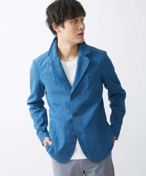 MK MICHEL KLEIN HOMME (エムケーミッシェルクランオム)の「【残りわずか/洗える】コンバーチブルジャケット / Refiax(テーラードジャケット・メンズ・ネイビー/ブルー/ライトブラウン・51/48/46)」の8枚目の写真