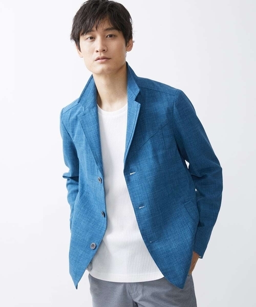 MK MICHEL KLEIN HOMME (エムケーミッシェルクランオム)の「【残りわずか/洗える】コンバーチブルジャケット / Refiax(テーラードジャケット・メンズ・ネイビー/ブルー/ライトブラウン・51/48/46)」の9枚目の写真