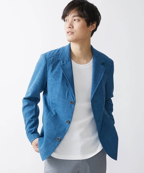 MK MICHEL KLEIN HOMME (エムケーミッシェルクランオム)の「【残りわずか/洗える】コンバーチブルジャケット / Refiax(テーラードジャケット・メンズ・ネイビー/ブルー/ライトブラウン・51/48/46)」の10枚目の写真