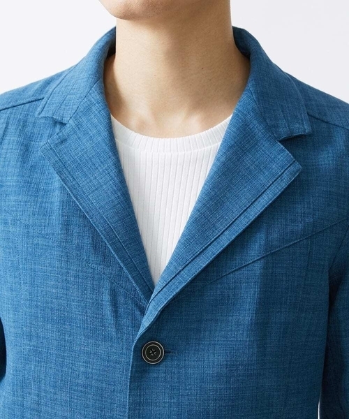 MK MICHEL KLEIN HOMME (エムケーミッシェルクランオム)の「【残りわずか/洗える】コンバーチブルジャケット / Refiax(テーラードジャケット・メンズ・ネイビー/ブルー/ライトブラウン・51/48/46)」の14枚目の写真