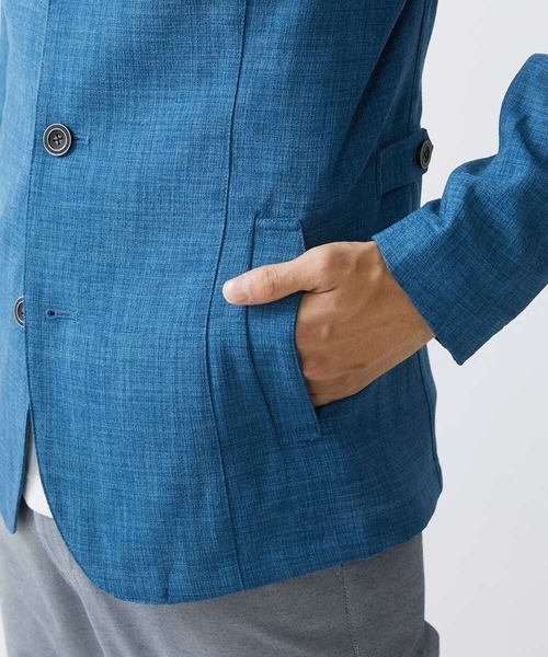 MK MICHEL KLEIN HOMME (エムケーミッシェルクランオム)の「【残りわずか/洗える】コンバーチブルジャケット / Refiax(テーラードジャケット・メンズ・ネイビー/ブルー/ライトブラウン・51/48/46)」の16枚目の写真