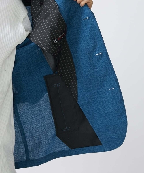 MK MICHEL KLEIN HOMME (エムケーミッシェルクランオム)の「【残りわずか/洗える】コンバーチブルジャケット / Refiax(テーラードジャケット・メンズ・ネイビー/ブルー/ライトブラウン・51/48/46)」の20枚目の写真