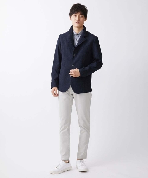MK MICHEL KLEIN HOMME (エムケーミッシェルクランオム)の「【残りわずか/洗える】コンバーチブルジャケット / Refiax(テーラードジャケット・メンズ・ネイビー/ブルー/ライトブラウン・51/48/46)」の21枚目の写真