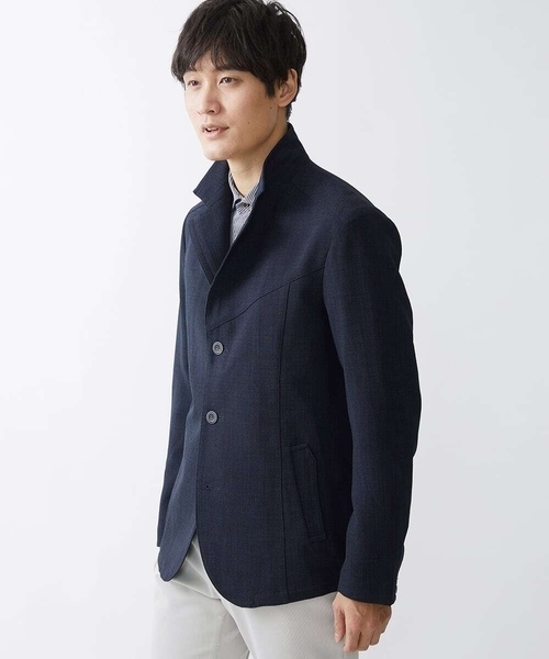 MK MICHEL KLEIN HOMME (エムケーミッシェルクランオム)の「【残りわずか/洗える】コンバーチブルジャケット / Refiax(テーラードジャケット・メンズ・ネイビー/ブルー/ライトブラウン・51/48/46)」の22枚目の写真