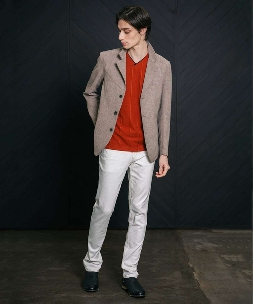 MK MICHEL KLEIN HOMME (エムケーミッシェルクランオム)の「【残りわずか/洗える】コンバーチブルジャケット / Refiax(テーラードジャケット・メンズ・ネイビー/ブルー/ライトブラウン・51/48/46)」の6枚目の写真