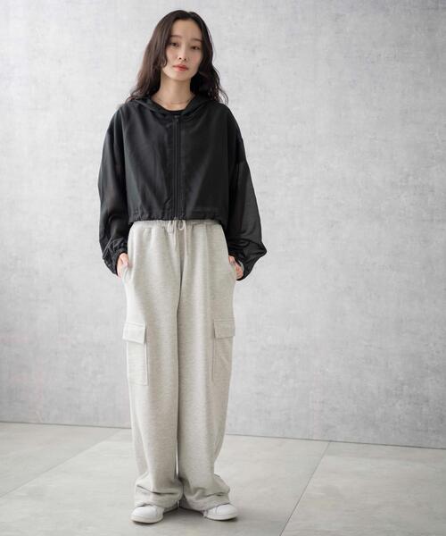 WEGO（ウィゴー）の「WEGO/スウェットカーゴパンツ（スウェットパンツ・レディース・ブラック/杢グレー・MEDIUM/SMALL）」の3枚目の写真