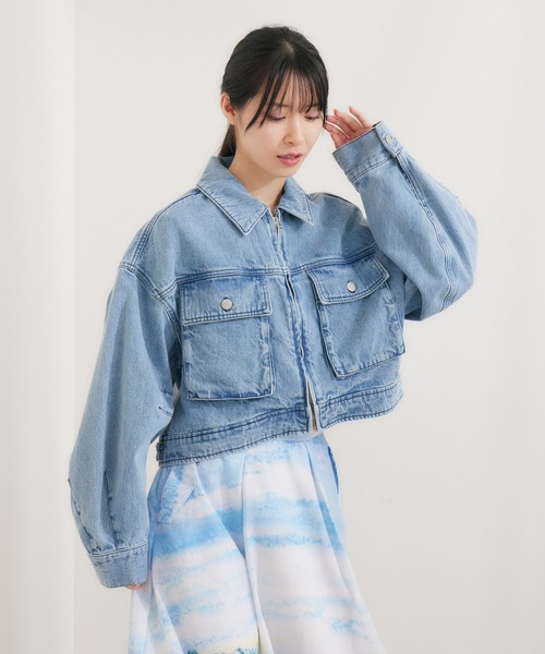 KATHARINE ROSS(キャサリンロス)の「【KATHARINE ROSS】デニムブルゾン(デニムジャケット・レディース・ブルー/アイボリー・MEDIUM)」の21枚目の写真