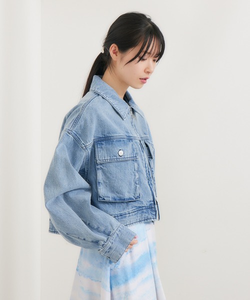 KATHARINE ROSS(キャサリンロス)の「【KATHARINE ROSS】デニムブルゾン(デニムジャケット・レディース・ブルー/アイボリー・MEDIUM)」の22枚目の写真