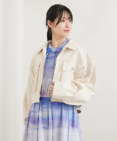 KATHARINE ROSS(キャサリンロス)の「【KATHARINE ROSS】デニムブルゾン(デニムジャケット・レディース・ブルー/アイボリー・MEDIUM)」の7枚目の写真