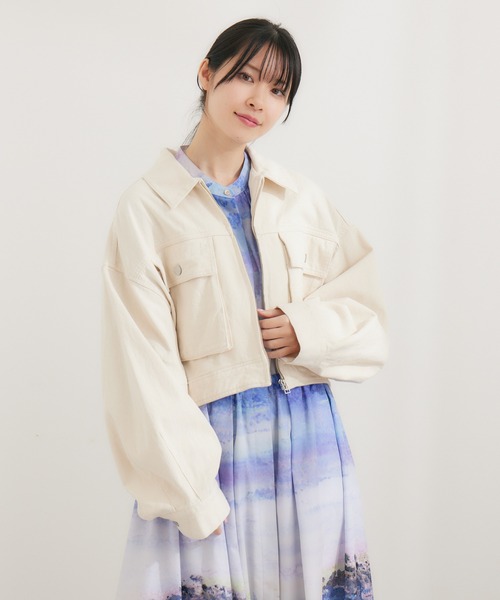 KATHARINE ROSS(キャサリンロス)の「【KATHARINE ROSS】デニムブルゾン(デニムジャケット・レディース・ブルー/アイボリー・MEDIUM)」の8枚目の写真