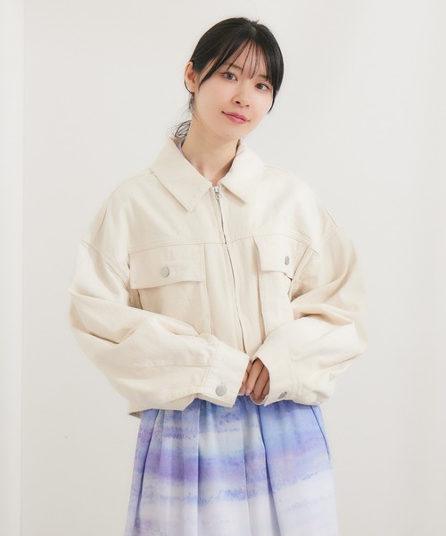 KATHARINE ROSS(キャサリンロス)の「【KATHARINE ROSS】デニムブルゾン(デニムジャケット・レディース・ブルー/アイボリー・MEDIUM)」の9枚目の写真