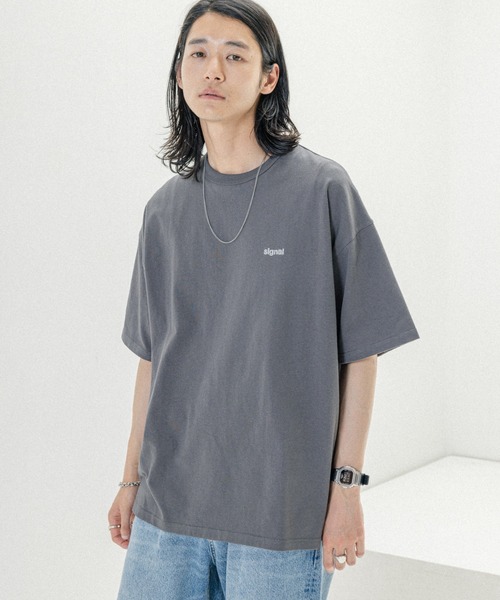 SIGNAL SPORTS（シグナルスポーツ）の「【SIGNAL SPORTS】ONE POINT T-SHIRTS/ワンポイント刺繍/天竺コットン/ビッグシルエットTシャツ（Tシャツ/カットソー・メンズ・ホワイト/グリーン/ブラック/ブルー/グリーン系その他/グレー/ライトブルー・MEDIUM/LARGE）」の4枚目の写真