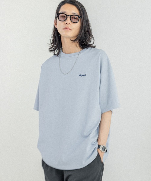 SIGNAL SPORTS（シグナルスポーツ）の「【SIGNAL SPORTS】ONE POINT T-SHIRTS/ワンポイント刺繍/天竺コットン/ビッグシルエットTシャツ（Tシャツ/カットソー・メンズ・ホワイト/グリーン/ブラック/ブルー/グリーン系その他/グレー/ライトブルー・MEDIUM/LARGE）」の6枚目の写真